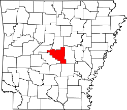 Karte von Pulaski County innerhalb von Arkansas