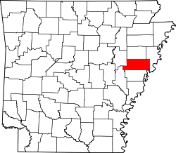 Karte von Saint Francis County innerhalb von Arkansas