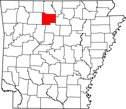 Karte von Searcy County innerhalb von Arkansas