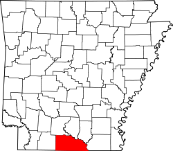 Karte von Union County innerhalb von Arkansas