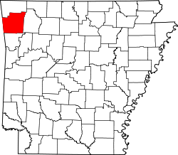 Karte von Washington County innerhalb von Arkansas
