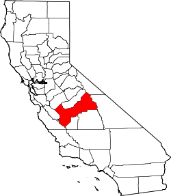 Karte von Fresno County innerhalb von Kalifornien