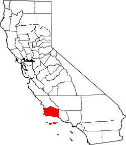 Karte von Santa Barbara County innerhalb von Kalifornien