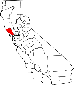 Karte von Sonoma County innerhalb von Kalifornien