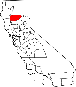 Karte von Tehama County innerhalb von Kalifornien