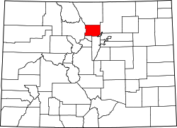 Karte von Boulder County innerhalb von Colorado