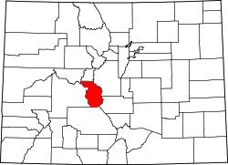 Karte von Chaffee County innerhalb von Colorado
