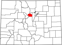 Karte von Clear Creek County innerhalb von Colorado