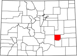 Karte von Crowley County innerhalb von Colorado