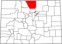 Karte von Larimer County innerhalb von Colorado