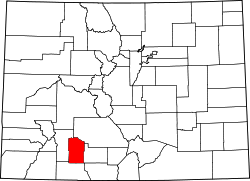 Karte von Mineral County innerhalb von Colorado