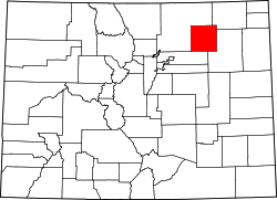 Karte von Morgan County innerhalb von Colorado