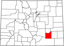 Karte von Otero County innerhalb von Colorado