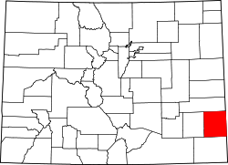 Karte von Prowers County innerhalb von Colorado