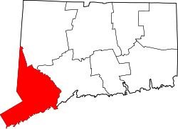 Karte von Fairfield County innerhalb von Connecticut