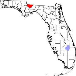 Karte von Gadsden County innerhalb von Florida