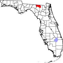 Karte von Hamilton County innerhalb von Florida