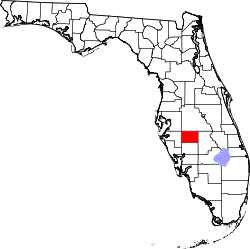 Karte von Hardee County innerhalb von Florida