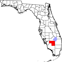 Karte von Hendry County innerhalb von Florida