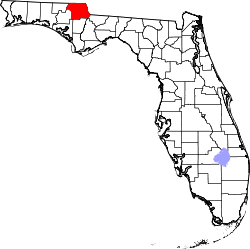 Karte von Jackson County innerhalb von Florida