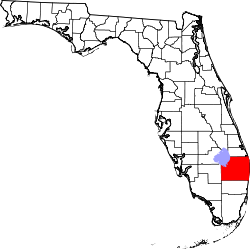 Karte von Palm Beach County innerhalb von Florida