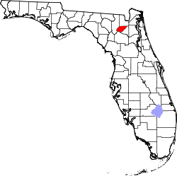 Karte von Union County innerhalb von Florida