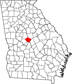 Karte von Bibb County innerhalb von Georgia