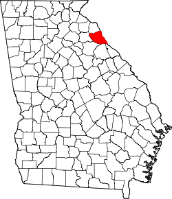 Karte von Elbert County innerhalb von Georgia