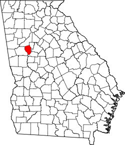 Karte von Fayette County innerhalb von Georgia