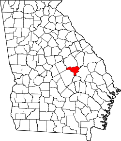 Karte von Johnson County innerhalb von Georgia