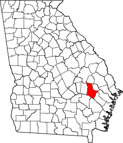 Karte von Tattnall County innerhalb von Georgia