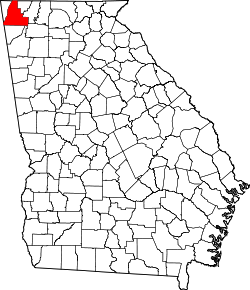 Karte von Walker County innerhalb von Georgia