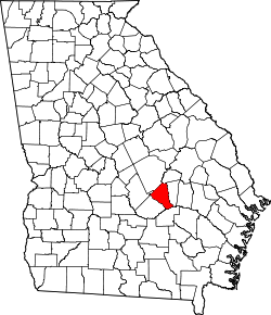 Karte von Wheeler County innerhalb von Georgia