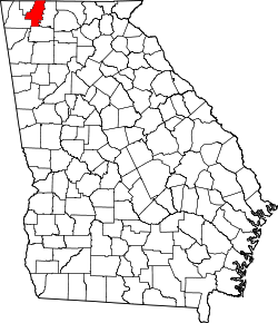 Karte von Whitfield County innerhalb von Georgia