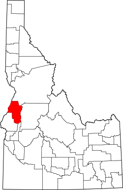 Karte von Adams County innerhalb von Idaho