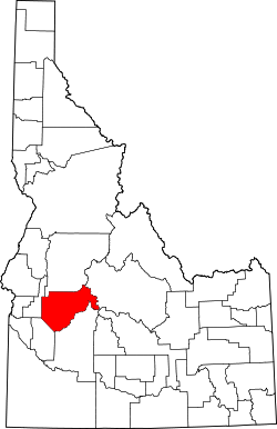 Karte von Boise County innerhalb von Idaho