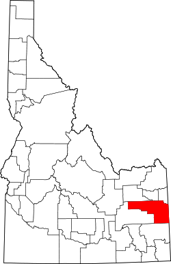 Karte von Bonneville County innerhalb von Idaho