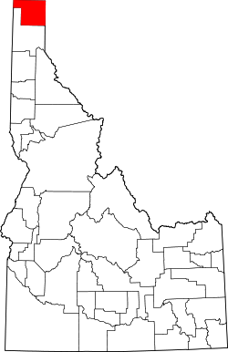 Karte von Boundary County innerhalb von Idaho