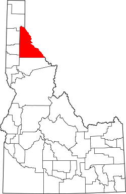 Karte von Shoshone County innerhalb von Idaho
