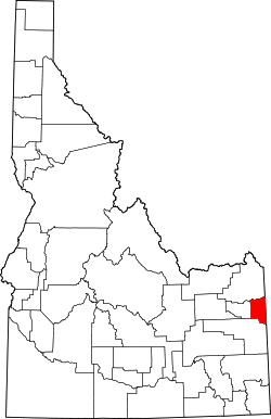 Karte von Teton County innerhalb von Idaho