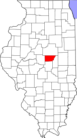 Karte von De Witt County innerhalb von Illinois