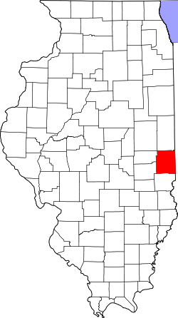 Karte von Edgar County innerhalb von Illinois