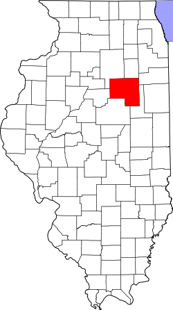 Karte von Livingston County innerhalb von Illinois