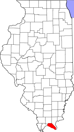 Karte von Massac County innerhalb von Illinois