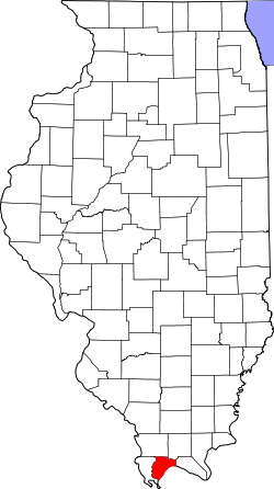 Karte von Pulaski County innerhalb von Illinois