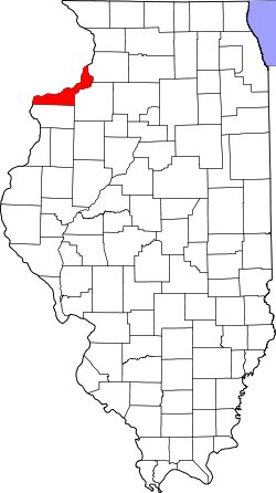 Karte von Rock Island County innerhalb von Illinois