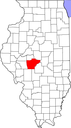 Karte von Sangamon County innerhalb von Illinois