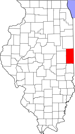 Karte von Vermilion County innerhalb von Illinois