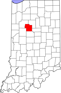 Karte von Carroll County innerhalb von Indiana