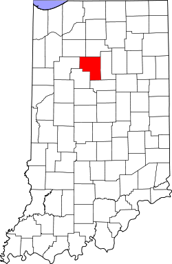 Karte von Cass County innerhalb von Indiana